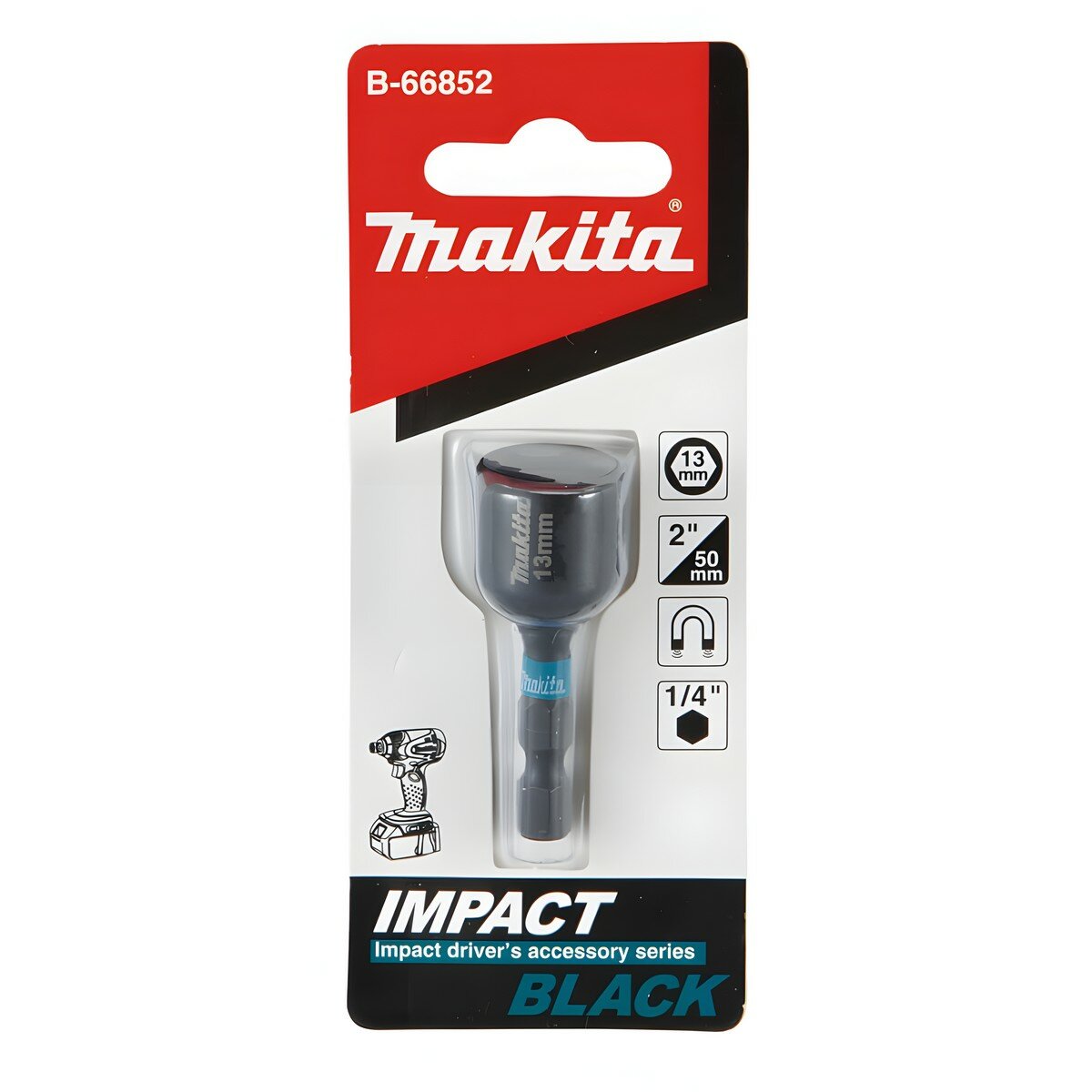 Головка торцевая 13 х 50 мм, магнитная Impact Black MAKITA B-66852