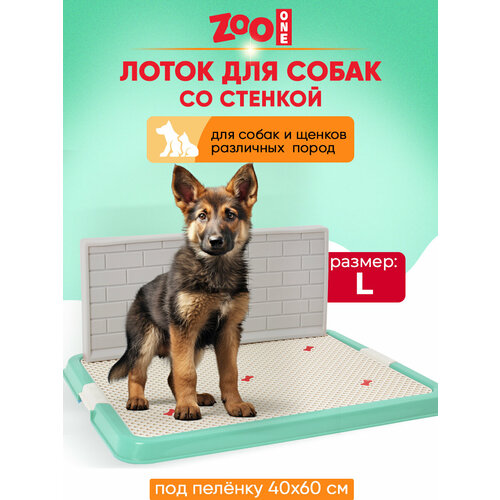 Туалет для собак ZooOne Со стенкой большой 67х52х7 см 1 шт. 1 шт. 67 см 52 см 7 см зелeный