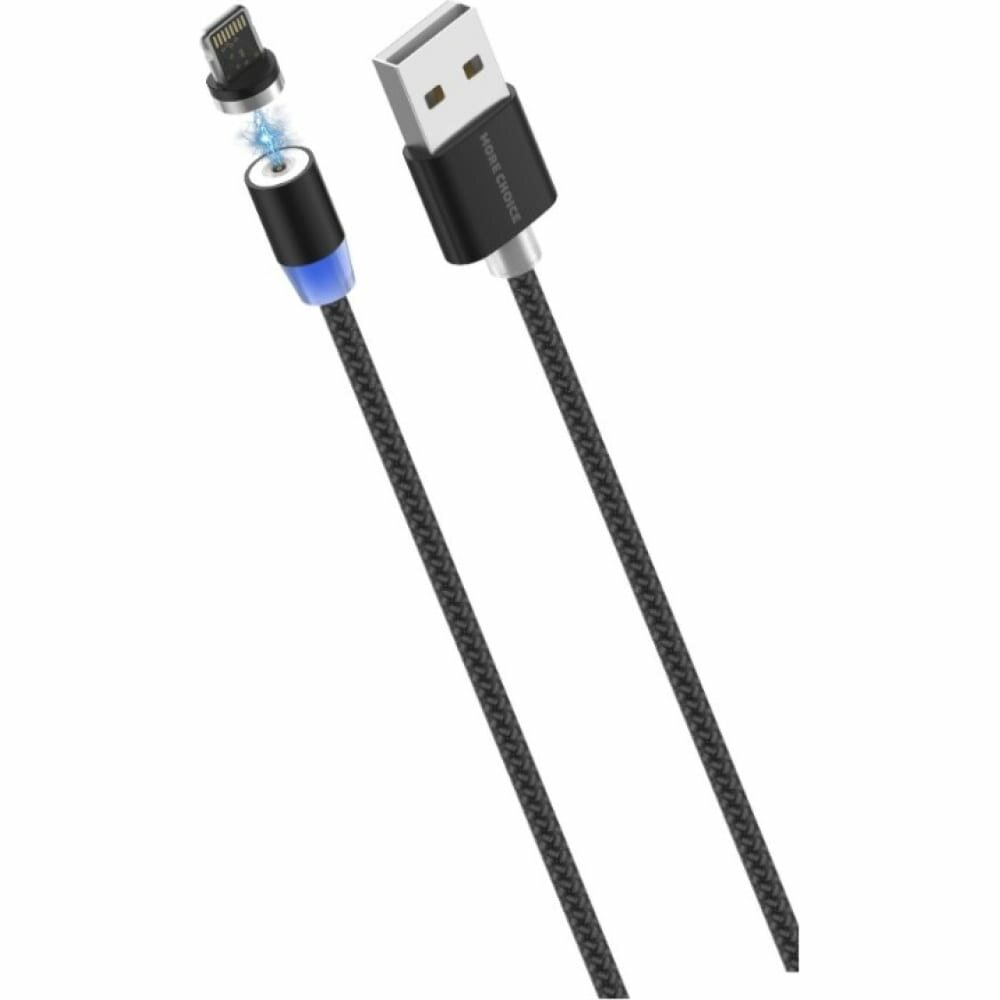 Кабель More choice K61Si 1м Black Smart USB 2.4A для Apple 8-pin Magnetic черный - фото №10