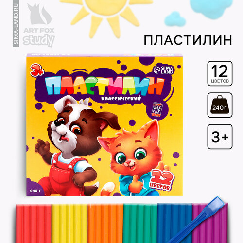 Пластилин 12 цветов мягкий 240 г 1 сентября 347₽