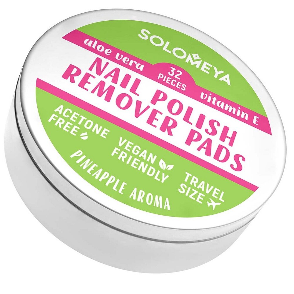 Салфетки для снятия лака без ацетона / Nail polish remover pads acetone free 32 шт