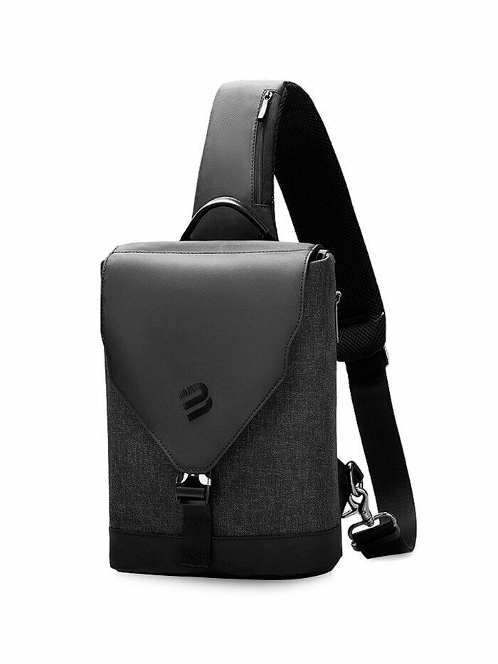 Рюкзак городской мужской однолямочный Mark Ryden небольшой 4.6л, для планшета 9.7", непромокаемый, с потайным карманом, взрослый/подростковый, черный