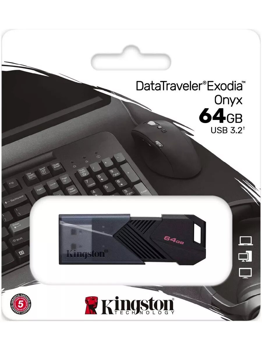 Флеш Диск 64Gb DataTraveler Exodia Onyx DTXON/64GB — фото 1