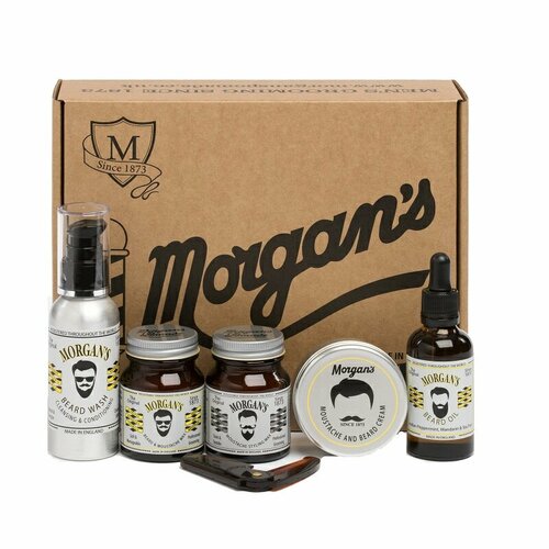 Morgans Pomade Moustache Beard Gift Set Подарочный набор для ухода за бородой и усами 30237₽
