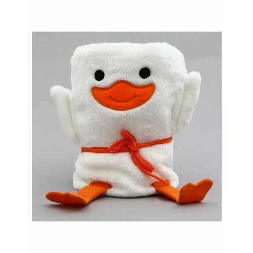 Мягкая игрушка-плед Утка 20 см цвет белый 1029₽