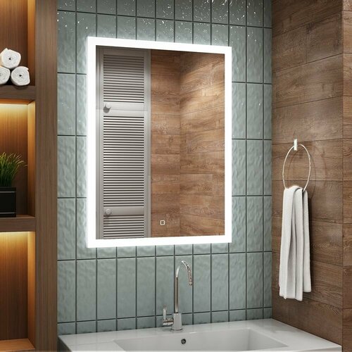 Зеркало для ванной санакс 45221 сенсорное 500 х 700 мм с внутренней LED подсветкой 8160₽