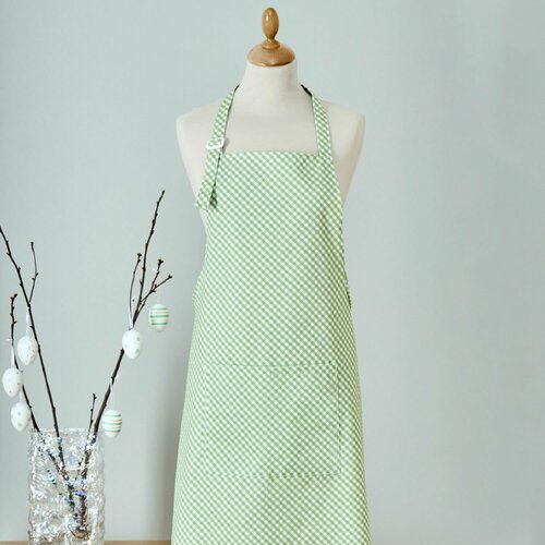 Фартук взрослый классический Giardino 70х90 диагональ хлопок зелёный 2225₽