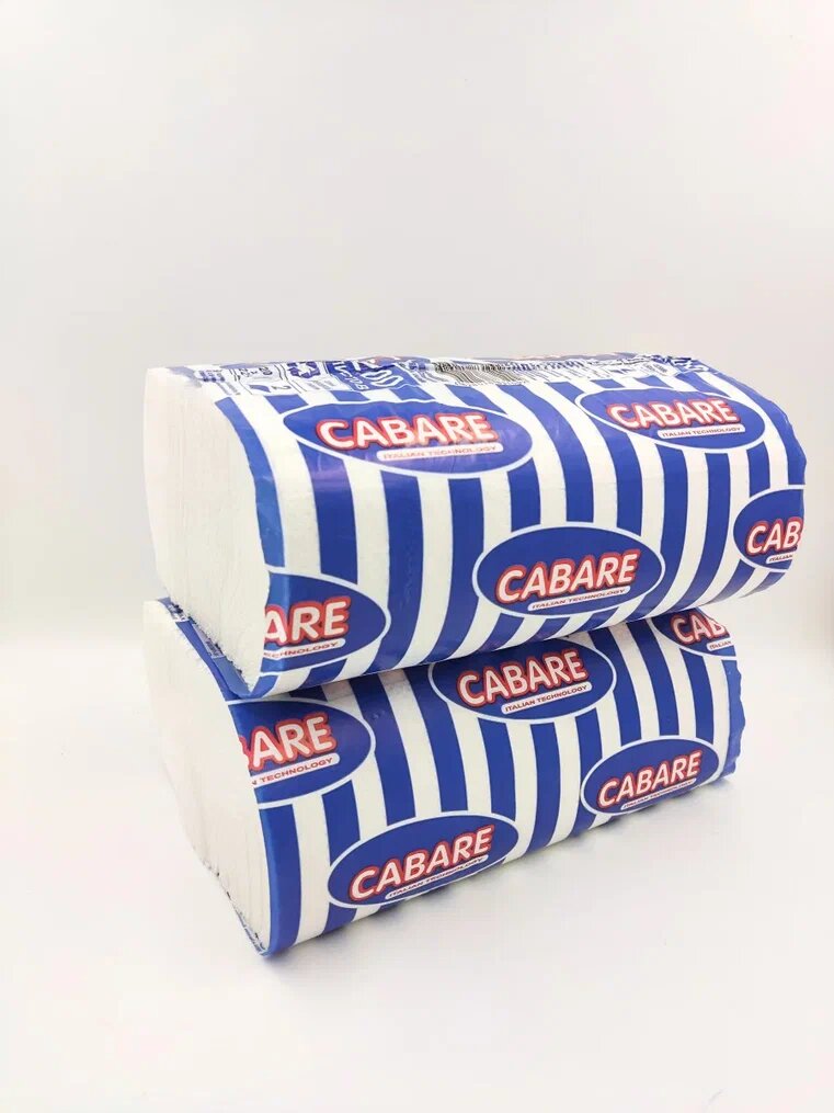 Бумажные полотенца одноразовые для кухни Cabare двухслойные, V сложения, 2 упаковки по 200 листов — фото 1