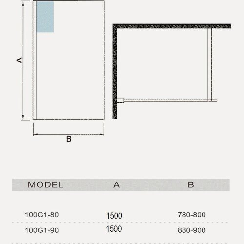 Изображение товара Шторка для ванны WeltWasser WW100 100G1-80 80x150