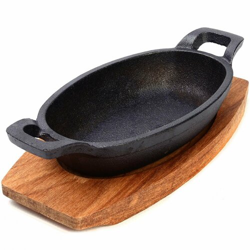 Порционная сковорода на деревянной подставке MAYERBOCH 26798 чугунная 870₽