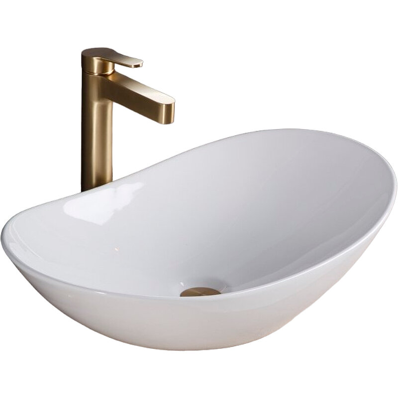 Раковина BelBagno BB1404, фаянс, накладная установка, овальная, белая