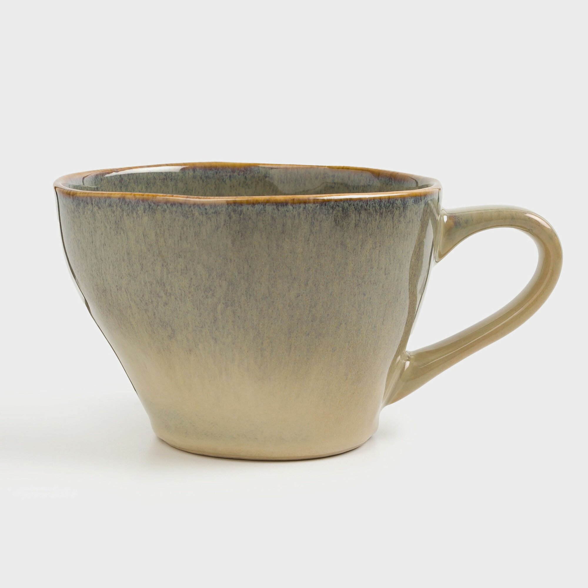 фото Кружка, 380 мл, 2 шт, фарфор F, белая, с золотистым кантом, Ежик/Олененок, Slight frost