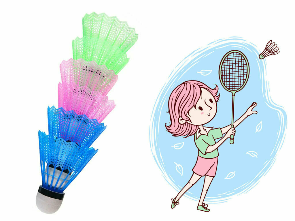 Воланы для бадминтона 6шт пакет пенопласт