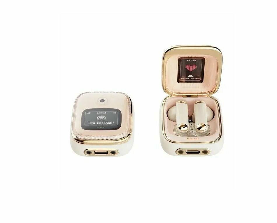 Беспроводные наушники Rock Retro Style TWS Earphone Clamshell
