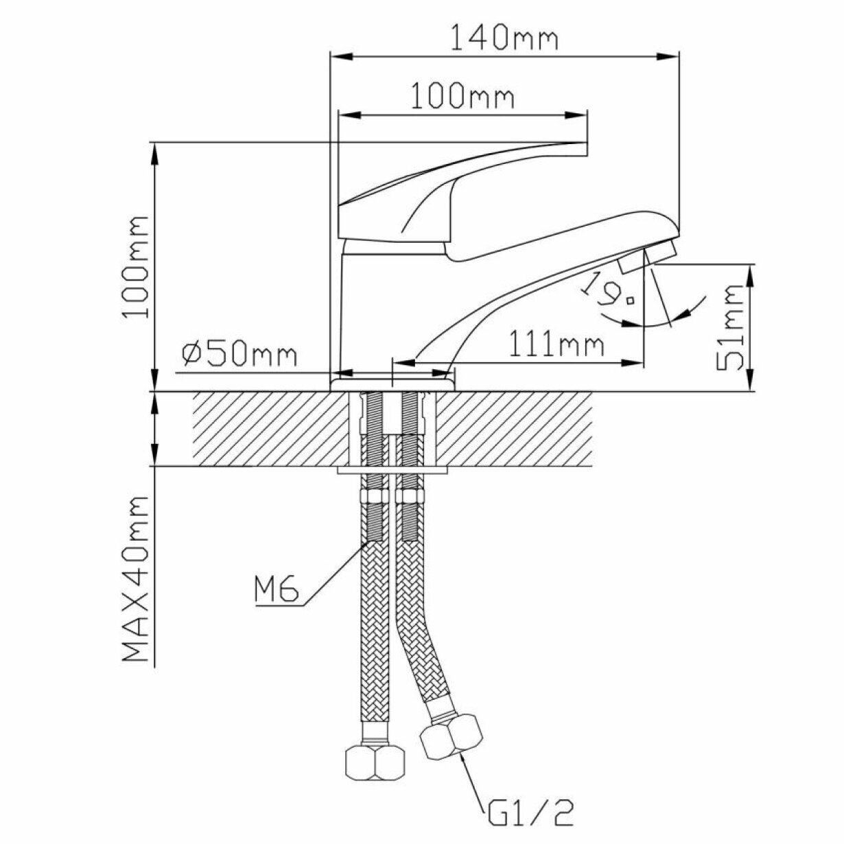 Смеситель для раковиныAV Engineering поворотный излив (AVURS1-A120-110) — фото 1