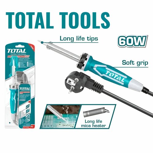 Паяльник электрический мощность 60W с подставкой TOTAL 1035₽