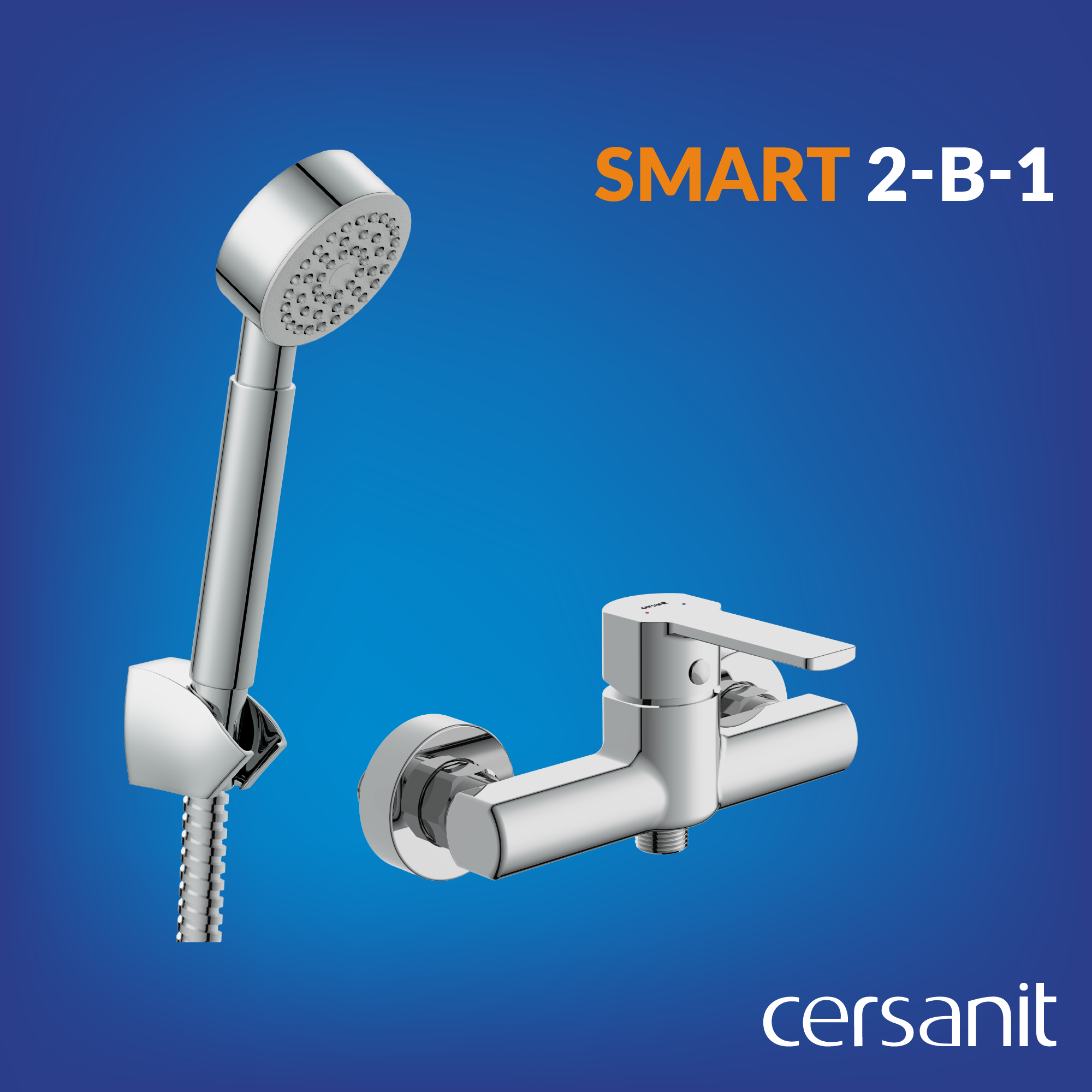 Смеситель Cersanit SMART и душевой гарнитур CARI, комплект 2 в 1 64511