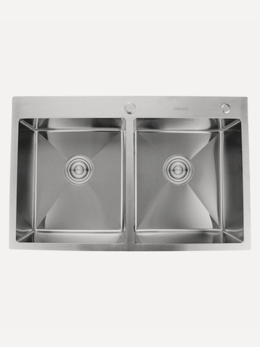 Изображение товара Мойка кухонная Gerhans K37850-S, врезная, нержавеющая сталь, с двумя чашами, сатин