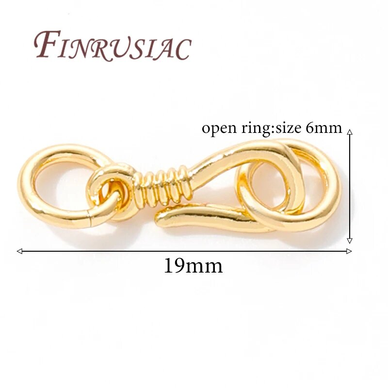 Позолоченные застежки FINRUSIAC 14K, 19 мм, 3 шт