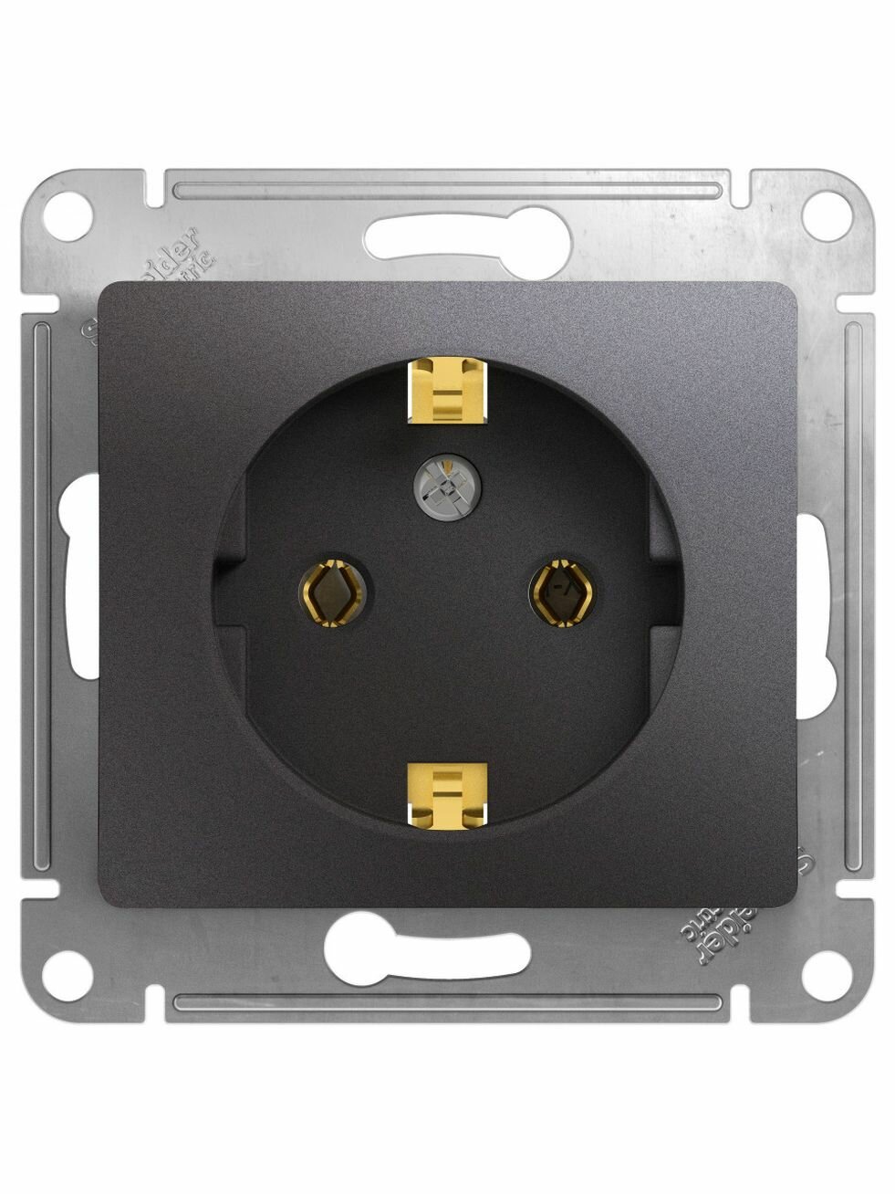Розетка Systeme Electric GLOSSA с заземлением графит GSL001343