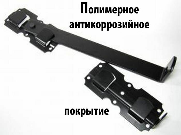 Защелки Засов-задвижка накидная, с проушиной под замок для ворот черный