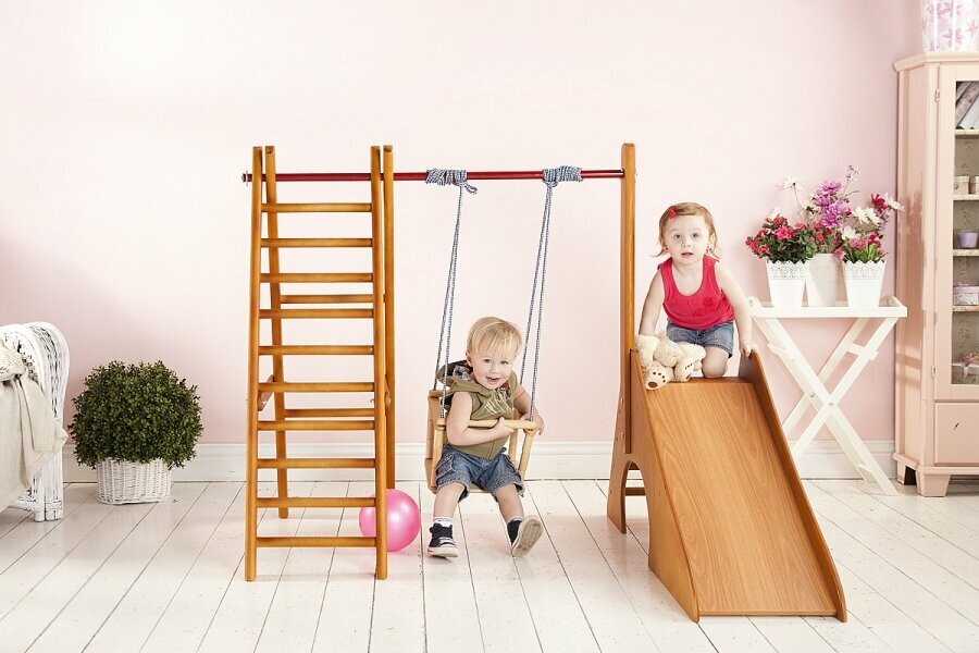 Детский спортивный комплекс Kampfer "Kitty" с горкой для помещений от 3 до 5 лет