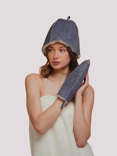 Изображение товара Набор для бани и сауны из овчины