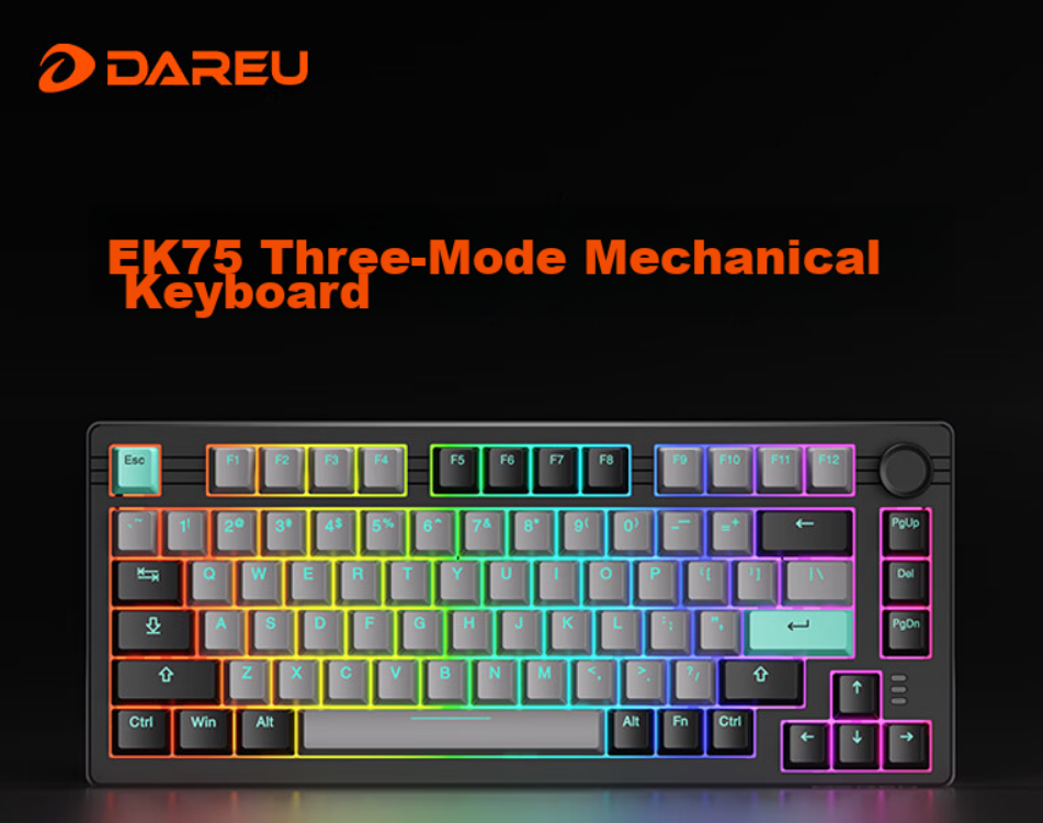 Механическая клавиатура серии Dareu EK75, Ash Gray, Bluetooth, Mengyu HIFI Switch