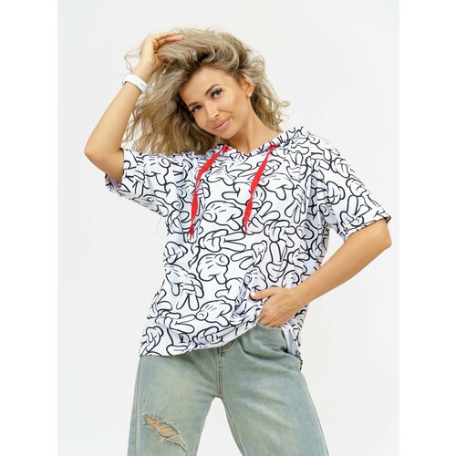 фото Футболка lovetex.store, размер 44, белый/белый