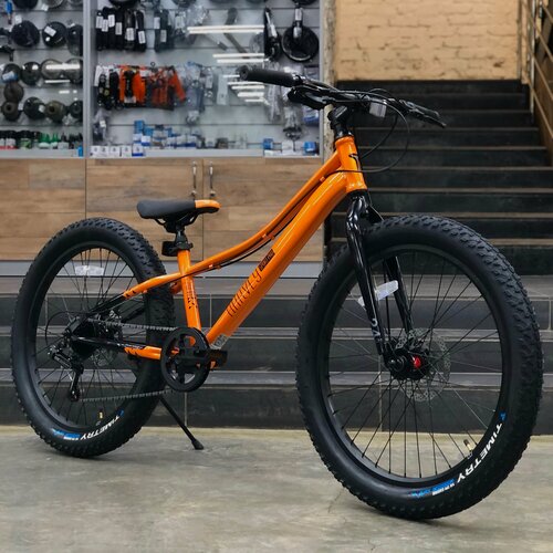 Изображение товара Подростковый велосипед полуфэтбайк BREND TIMETRY ORIGINAL TT274, диаметр колёс 24, 7 скоростей, оранжевый, рама сталь