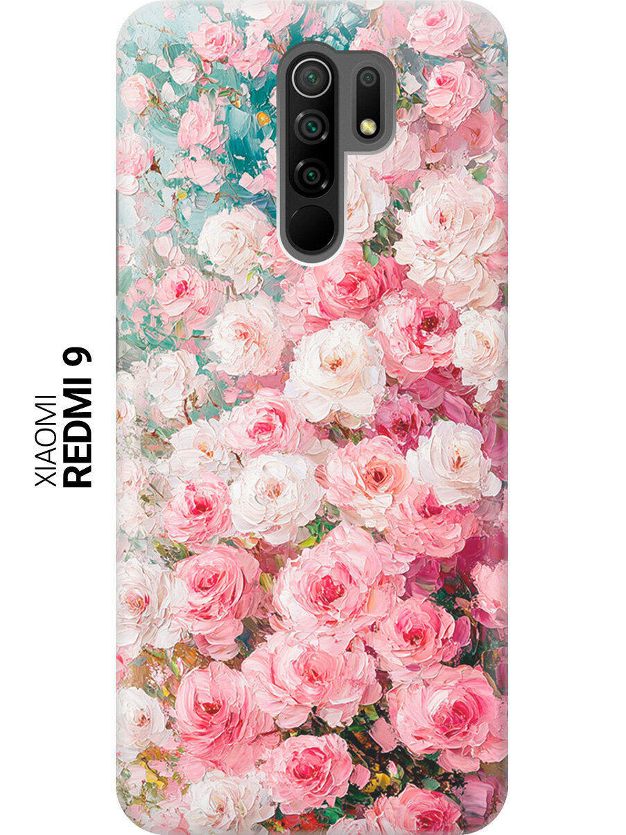 Силиконовый чехол на Xiaomi Redmi 9 с принтом "Розы маслом"