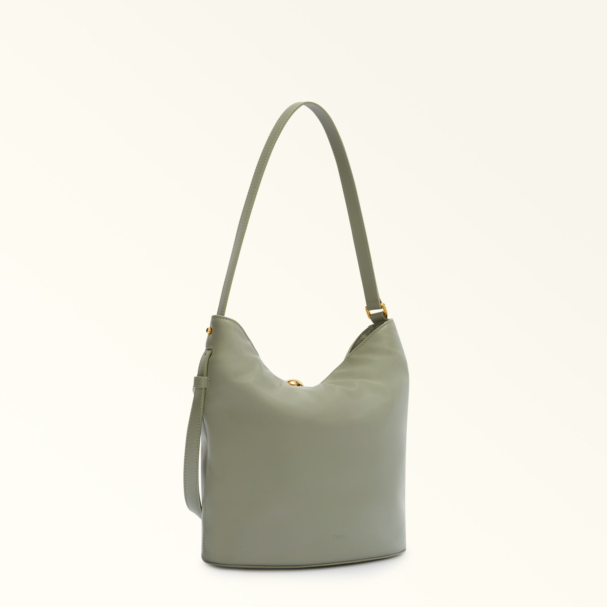 Сумка торба FURLA FURLA SFERA SOFT M BUCKET BAG, фактура гладкая, хаки — фото 1