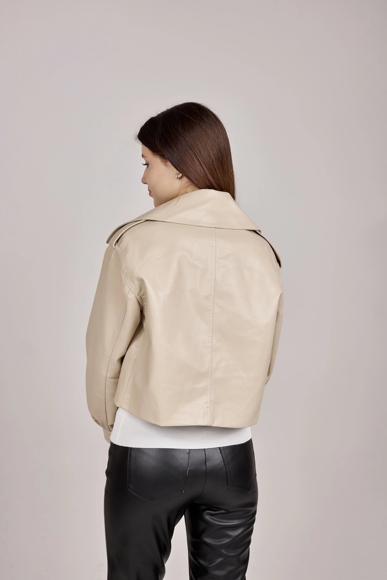 Куртка кожаная Selfie, размер L, бежевый — фото 1