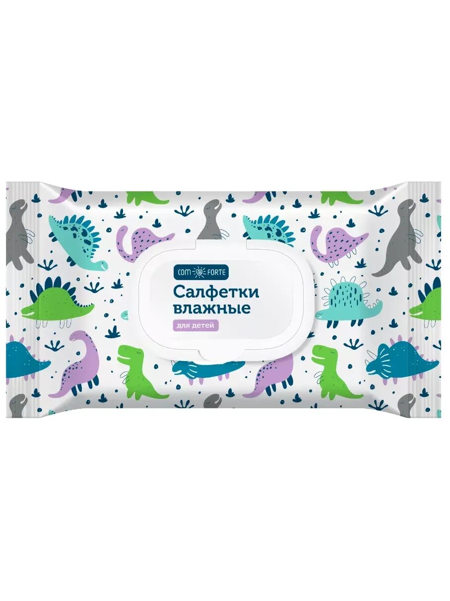 Салфетки влажные "ComForte" детские, с пластиковой крышкой, 60 шт.