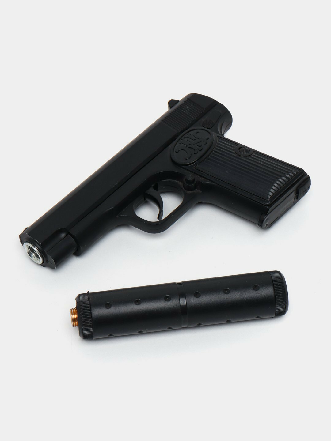Игрушечный пистолет модел K-112S, металлический, с глушителем, с пульками в комплекте