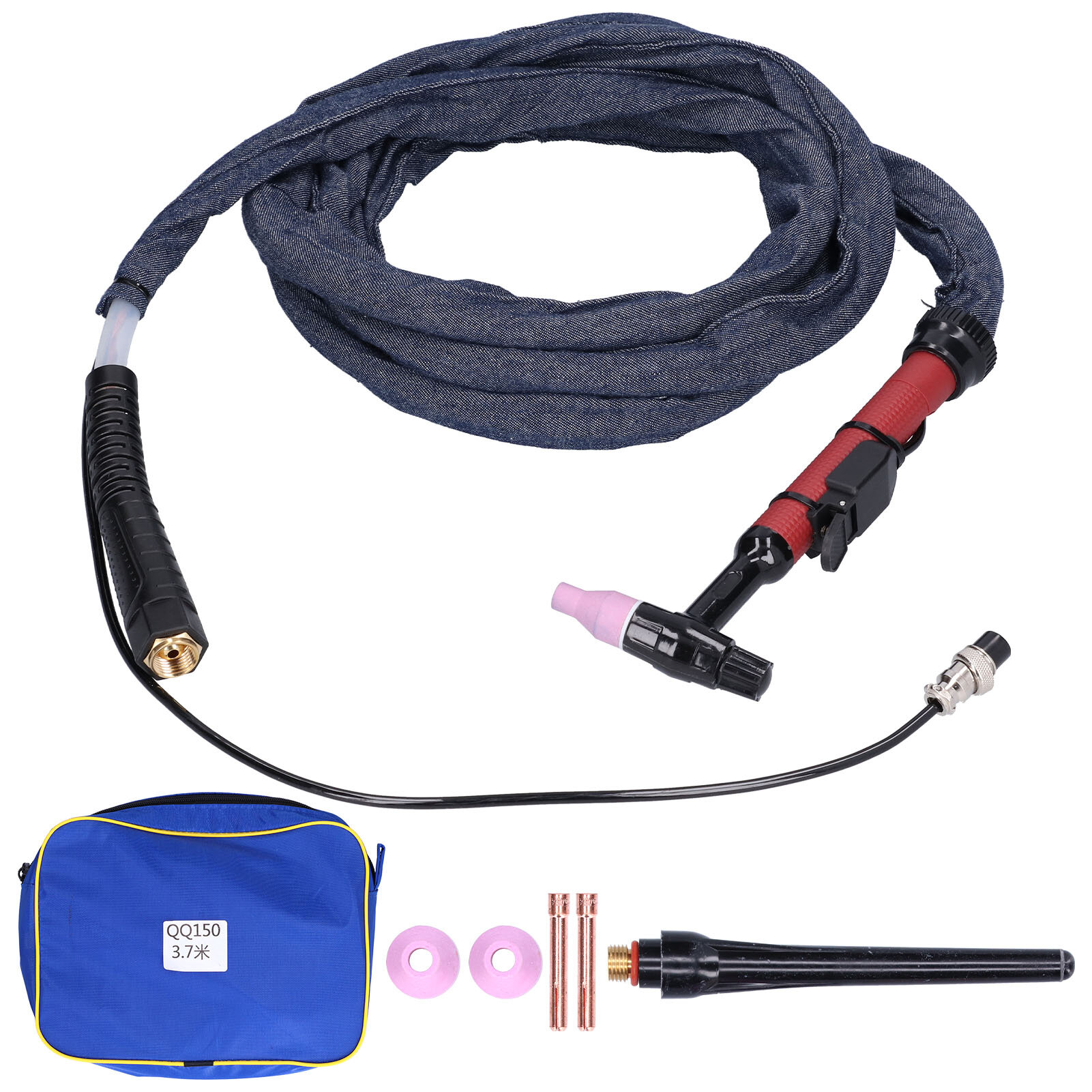 Сварочная горелка TIG M16 QQ150, 3,7 м, аргонодуговая сварочная горелка с гибкой головкой, встроенная для прецизионной сварки и резки, коррозионностойкая