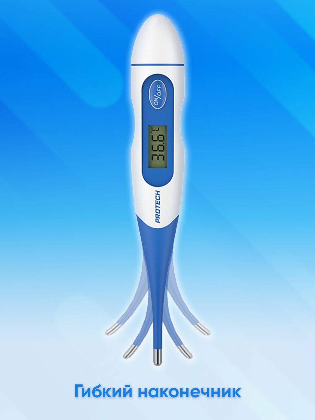 Термометр Protech KFT-03, нагрудный, 32-42,9°C, звуковой сигнал, батарейки LR41, IP54 — фото 1