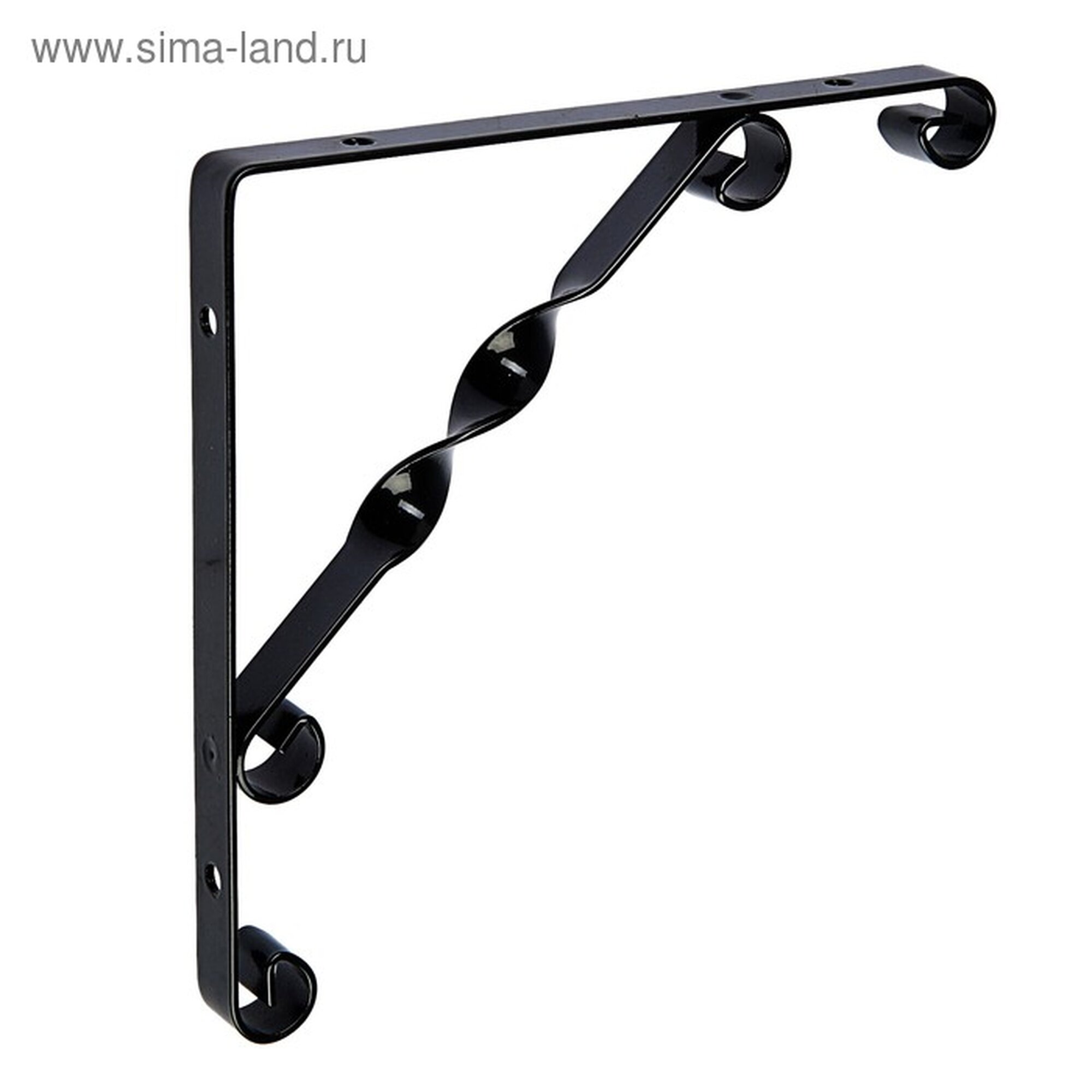 Кронштейн тундра LIGHT 200 х 200 мм металл 1 шт цвет черный