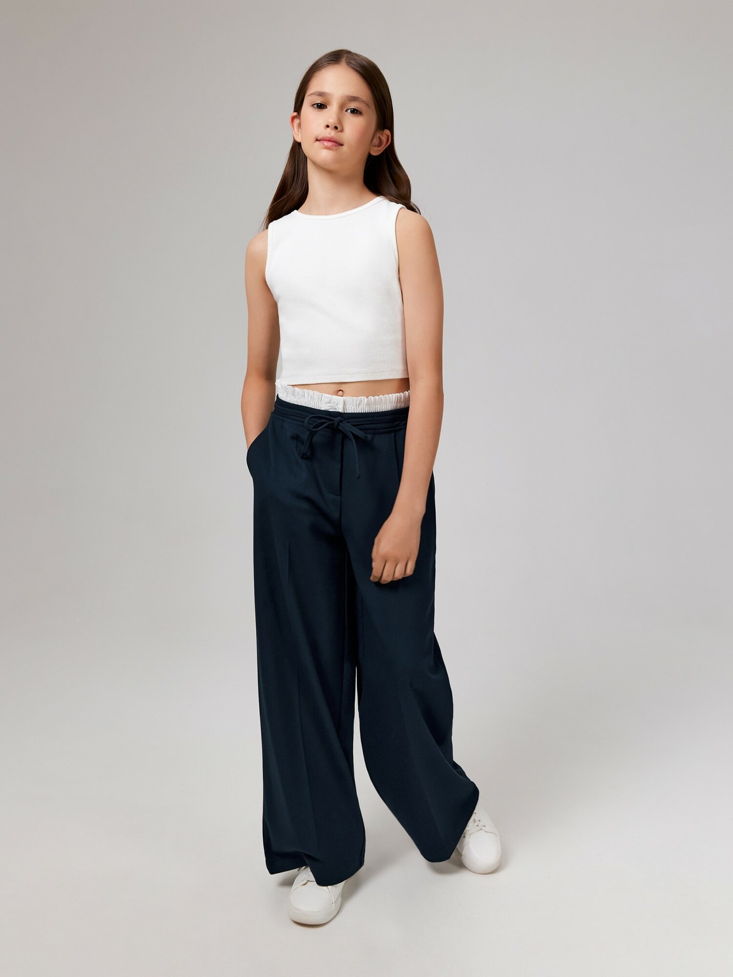 Брюки школьные Acoola Vilma, размер 134, темно-синий