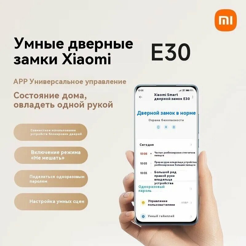 Доставка Xiaomi Smart Door Lock E30 в регионы