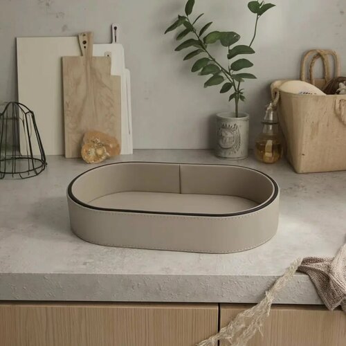 Изображение товара Органайзер Кожаный органайзер для мелочей, для мелочей, кожаный, кремовый