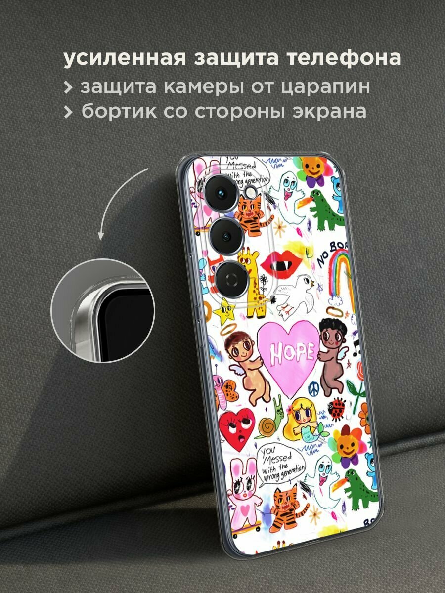 Чехол на Tecno Spark 40 Pro+ / Текно Спарк 40 Про+ с принтом "Милые рисунки" — фото 1