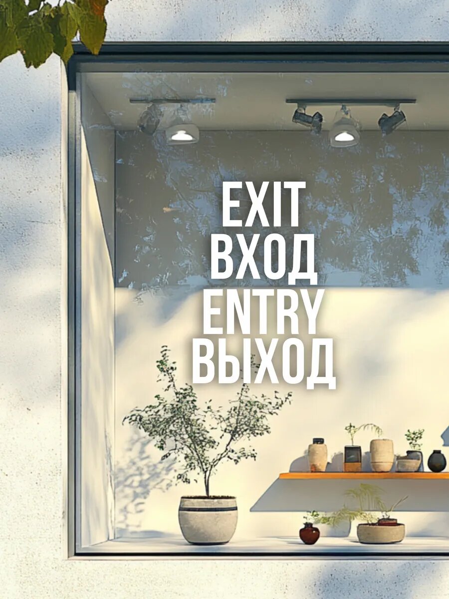 Наклейка вход выход — фото 1