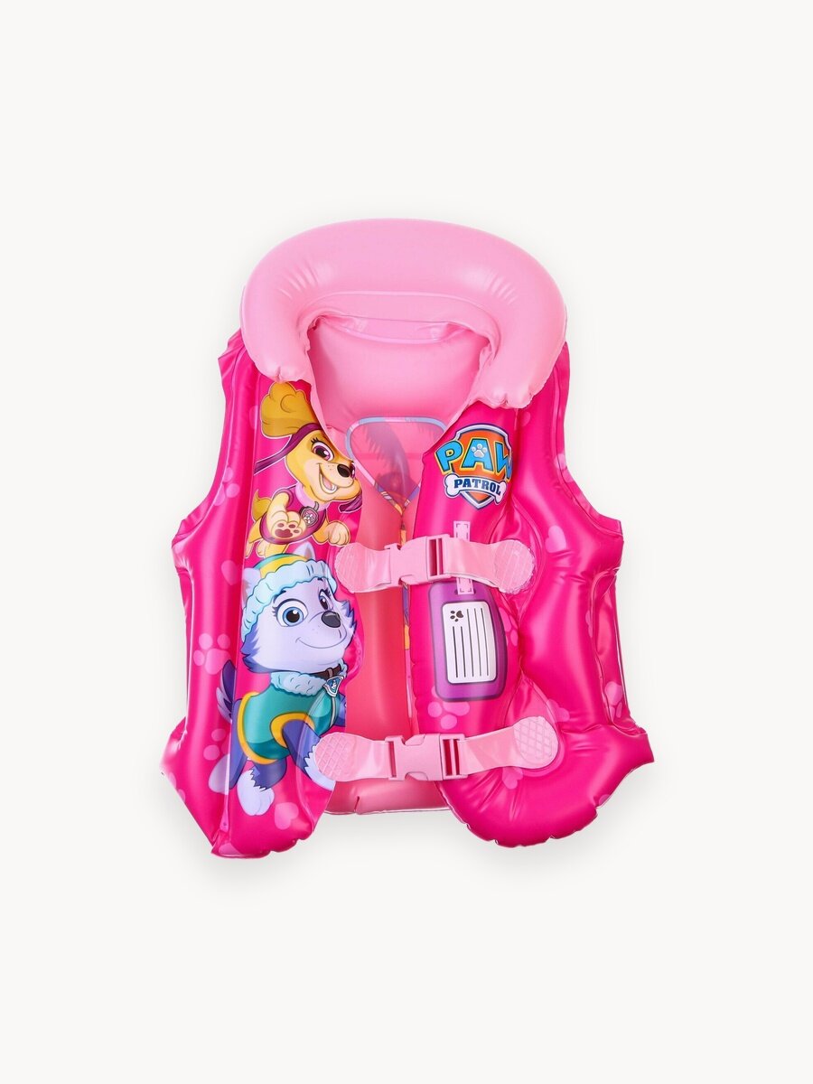 Жилет надувной для плавания детский "Щенячий патруль", цвет розовый