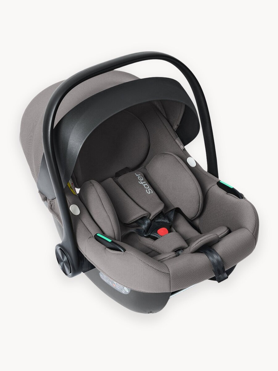 Автолюлька для новорожденных Happy Baby Safer, с анатомическим вкладышем, группа 0+, автокресло-переноска, темно-серая