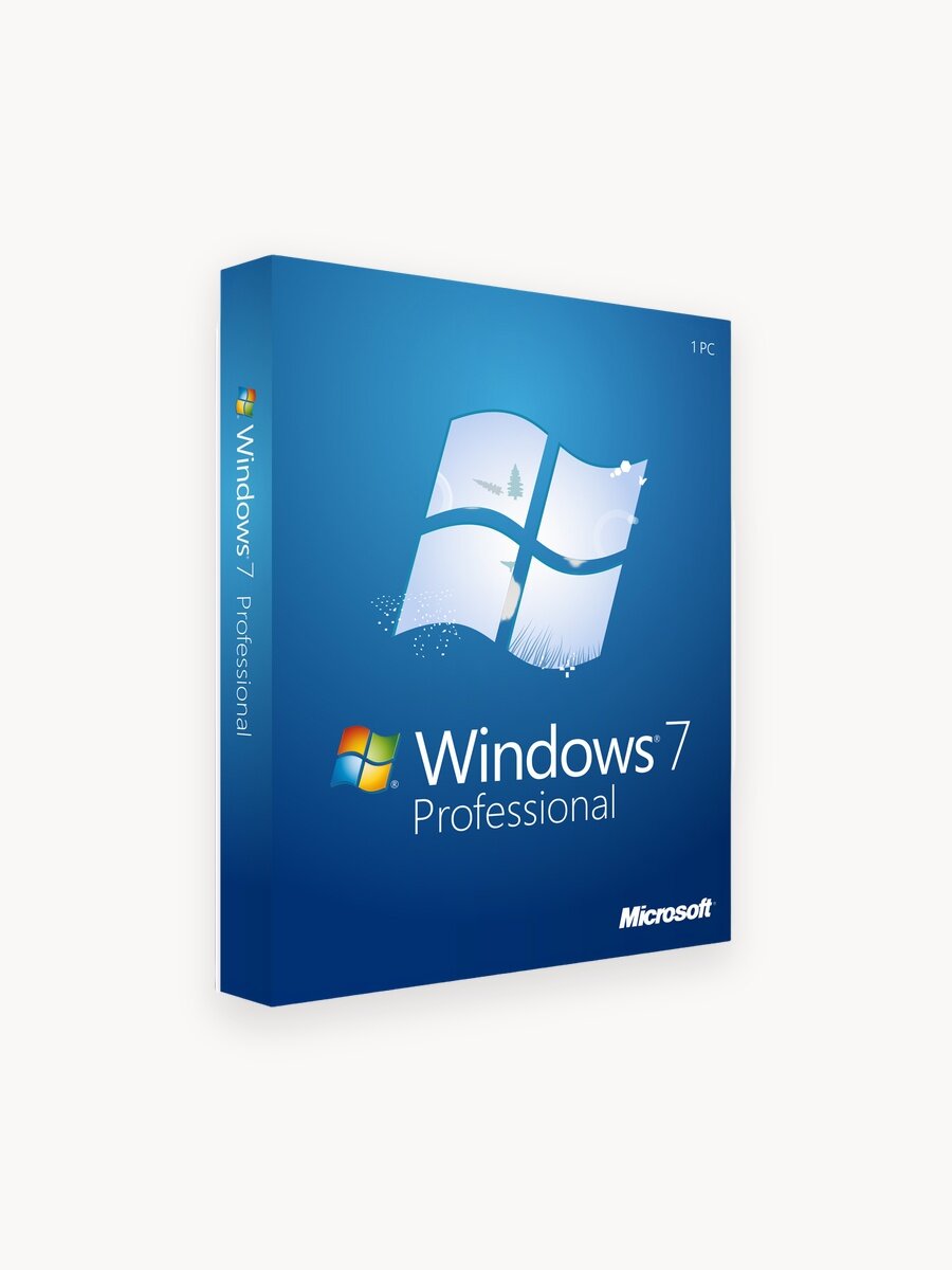 Microsoft Windows 7 Professional 32/64, ключ активации на 1 ПК, бессрочный, мультиязычность