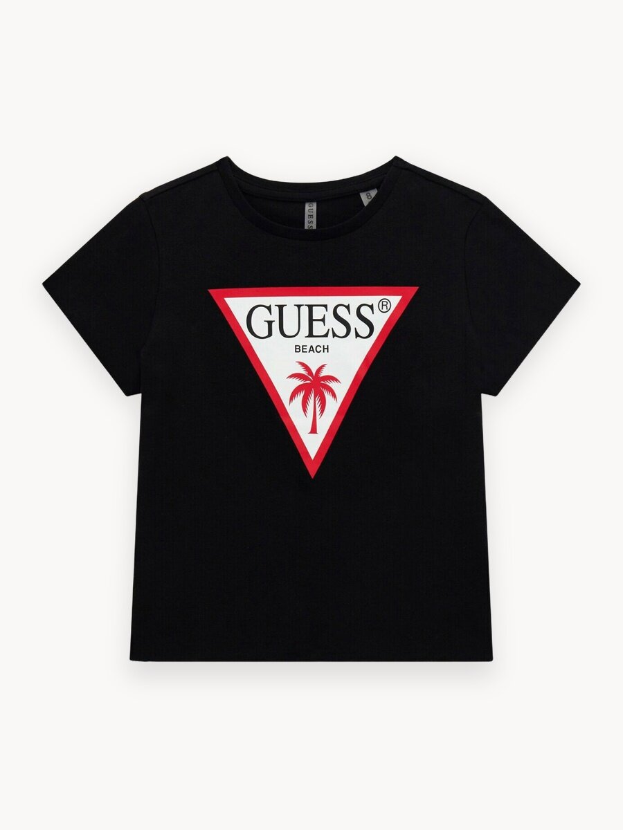 Футболка GUESS Crop SS T-Shirt_Minime, размер 8 лет, черный