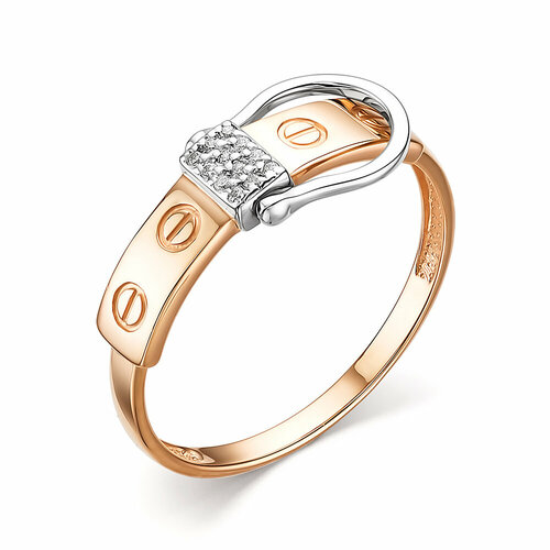 фото Кольцо diamant online, золото, 585 проба, фианит, размер 19, прозрачный