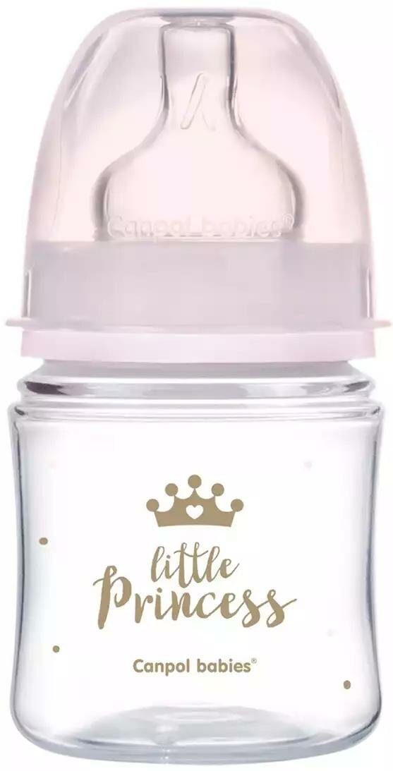 Бутылочка с широким горлышком Антиколиковая 120 мл PP Easy Start ROYAL BABY, розовая 35/233_pin Canpol babies