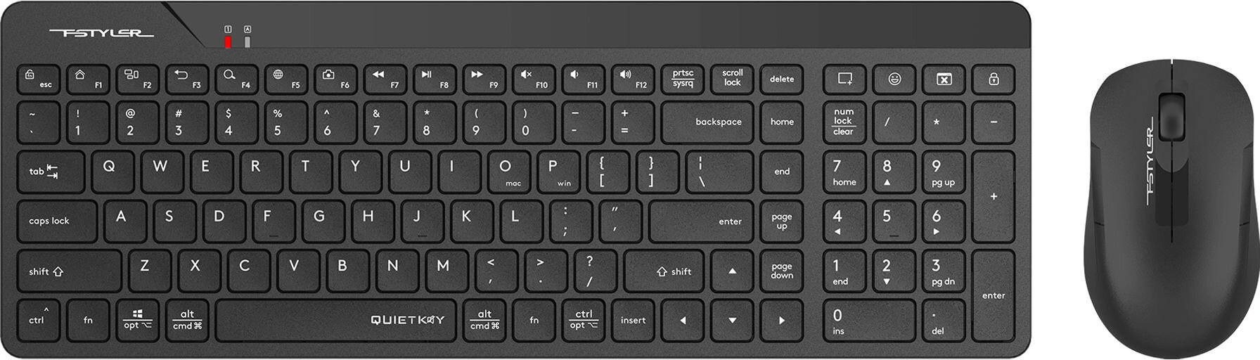 Клавиатура + мышь A4Tech Fstyler FG2300 Air клав: черный мышь: черный USB беспроводная slim (FG2300 AIR BLACK)